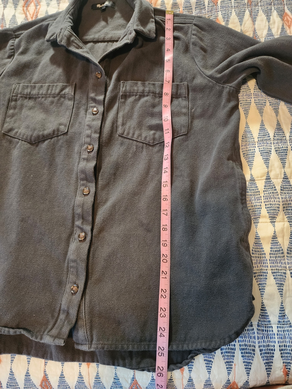 Madewell Sunday Flannel Charcoal Casual Button-Down - Picture 7 of 16
